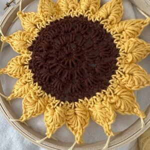 Sunflower Crochet Wall Art